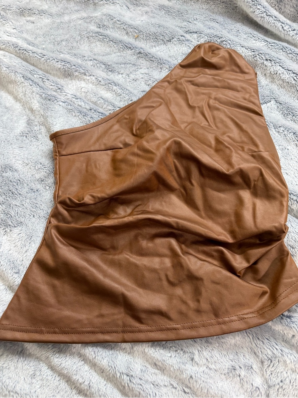 Brown One-Shoulder Women's Blouse